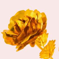 Flor de rosa de lámina dorada segura, flor de rosa Artificial de simulación de lámina dorada, flor de rosa, colgante de rosa de lámina dorada, decoración del hogar - details 1