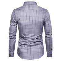 Camisa de algodón para hombre, camisa de manga larga a cuadros, informal, de negocios, ajustada, para oficina, 1311 - details 16