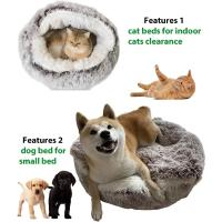 Cama redonda de felpa suave para gato, nido semicerrado redondo, cómodo y cálido, bolsa de dormir para perros pequeños, Invierno - details 8