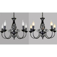 Candelabros de hierro forjado para decoración de interiores, lámparas modernas de color negro para comedor, sala de estar y hotel - details 3