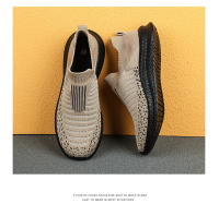 Zapatos para correr para hombre, zapatillas de deporte con calcetines tejidos, zapatos planos sin cordones para primavera y verano, mocasines de talla grande para hombre, zapatos planos deportivos de tenis - details 20