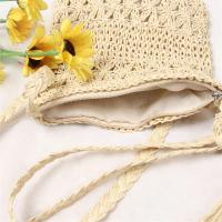 Bolsos de mensajero huecos para mujer, bolso de hombro tipo bandolera tejido con borlas, bolso de paja informal para playa, Bolsa femenina - details 4