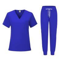 Muchos colores, conjuntos de uniformes para enfermería con cuello en V para mujer, uniforme médico morado menta, pantalones de pierna para correr, conjuntos de enfermeras médicas - details 2