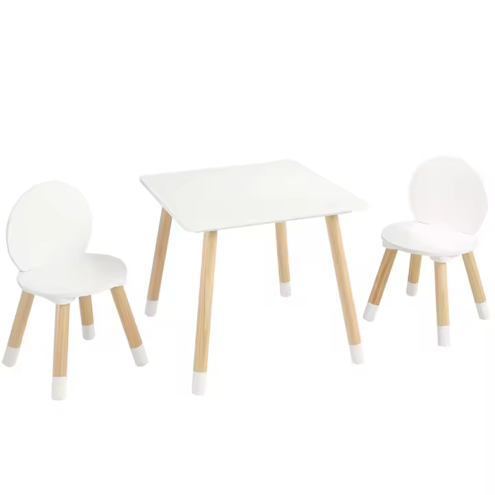 SucceBuy Juego de mesa y 2 sillas para niños, juego de mesa y sillas para niños pequeños, mesa multiactividad para niños para arte, manualidades, lectura - 1