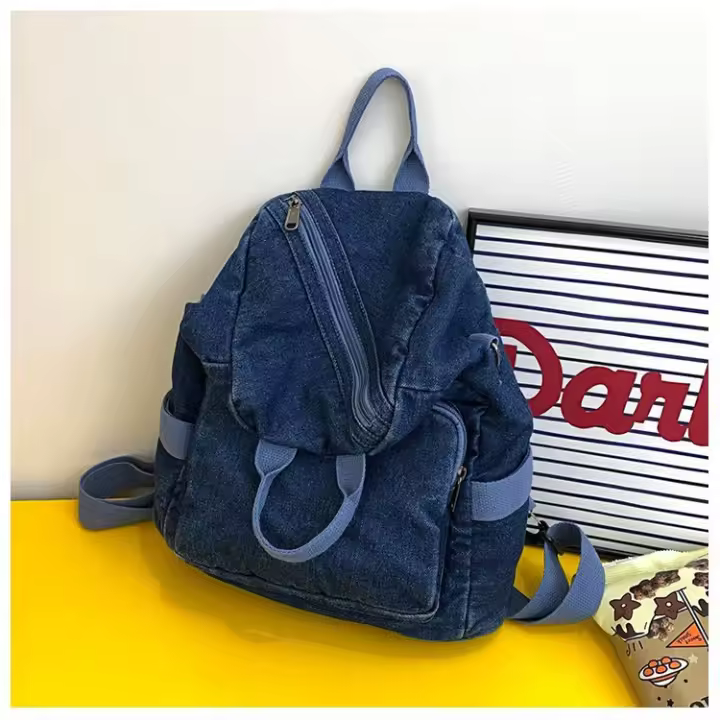 Original, sensación original, mochila, diseño, mochila, retro, mezclilla, un hombro, retro europeo y americano, mezclilla - 1