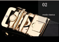 Cinturón de cuero genuino para Hombre, Cinturón Ajustable de Cuero,con Hebilla Automática - details 7