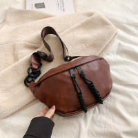 Bolsa Casual Unisex de Gran Capacidad Diseño Oblíquo de Hombro, Estilo Europeo Americano, Color Sólido PU, Bolsa de Viaje Versátil - details 7