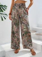 Pantalones de Verano Versátiles de Impresión Khaki Cintura Elástica, Legua Ancha, Comodidad Casual - details 18