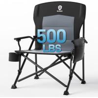 Silla de Camping Plegable 230KG Cargable Silla Plegable 62cm Anchura de Asiento con Bolsillo Lateral y Portavasos Silla Plegable de Gran Tamaño para Camping Exterior Balcón Jardín - details 0
