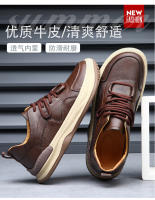 Cuero de vaca, cuero genuino, transpirable, versátil, deportivo, casual, zapatos para hombre - details 6
