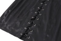 BUNO Mini negro con cordones para mujer, patchwork sin tirantes, pecho envuelto, moldeador del cuerpo, vestido de fiesta corto para Midnight Club, - details 9