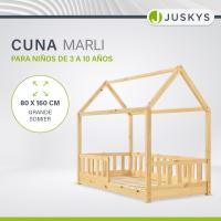 Cama Infantil 80 x 160 cm con protección anticaída, Cama casa de Madera Maciza para niños - Cama en Color Rosado - details 18