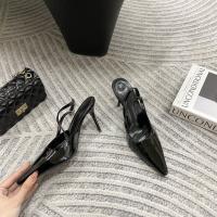 Bolsa de tacón fino puntiagudo sandalias de cabeza de las mujeres usan nuevo trasero francés versátil boca vacía poco profunda zapatos individuales zapatos de mujer - details 31
