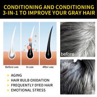 Champú para teñir el cabello, cubierta blanca y gris, reparación de tinte rápido Natural, limpieza seca y dañada, raíces nutritivas, restauración de cabello negro - details 11