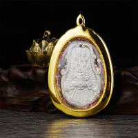 Colgantes de Aleación Dorados-Plateados para Guanyin, Mazu, Guan Gong, los Cinco Dioses de la Richesa Colgantes de Coche, Dioses Guardianes - details 5