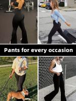Legging de Cintura Alta Pantalones de Campana con Control de Barriga Estilo Atlético para Mujeres - details 0