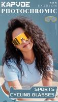 Kapvoe-gafas de sol fotocromáticas rojas para ciclismo, lentes fotocromáticas azules para ciclismo de montaña, deportivas, para hombre - details 2