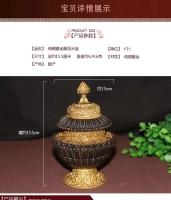 Suministros Decoración Reparación de granos Caja de arroz especial Alta gama Cobre chapado en oro Altura de tallado 15 cm - details 0