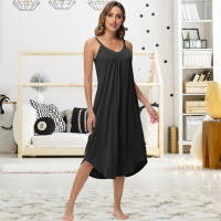 2025 Ropa de verano nueva, ropa de casa, ropa de mujer europea, camisón sexy con tirantes cómodos y de gran vuelo. - details 33