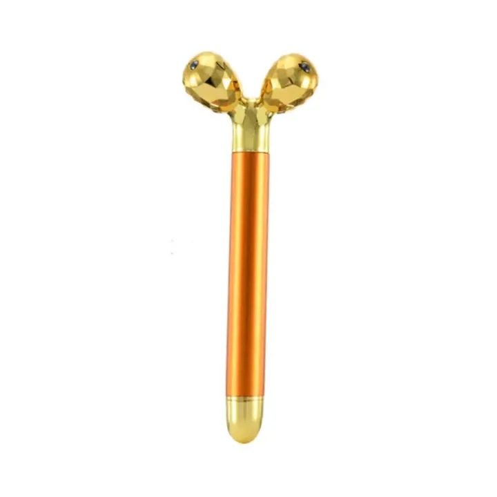 Barra de Estiramiento Facial de Oro 24 Quilates Rodillo de Vibración Masajeador Adelgazante Palo Facial Belleza Facial Herramientas de Cuidado de la Piel - 1