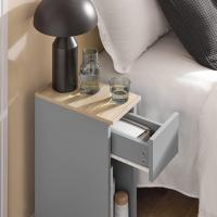 Auxiliares para Salón Mesilla de Noche Estrecha para Dormitorio con 1 Cajón y 1 Compartimento Abierto Blanco y Madera 20 x 35 x 60 cm FBT111-WNx2 ES - details 61