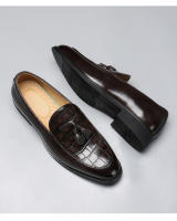 Británico pequeños zapatos de cuero de los hombres jóvenes puntiagudo borla beanie zapatos mocasines - details 9