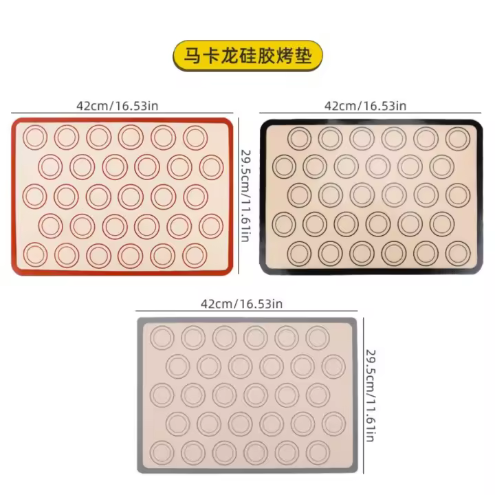 Alfombrilla de silicona para pasteles Alfombrilla de fibra de vidrio para horno con Alfombrilla de transferencia de pan binaural Galletas para hornear Alfombrilla para pasteles de postre - 1