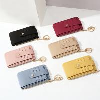 Cartera Pequeña de Cuero PU con Cierre de Cremallera para Tarjetas de Crédito y Monedero Bolsa de Dinero con Llavero y Clip - details 0