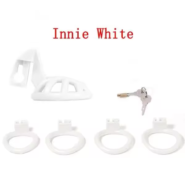 Jaula para hombre Innie Micro Stub, anillo de bloqueo, dispositivo de castidad masculina, juguete sexual, colores, 3 tamaños - 1