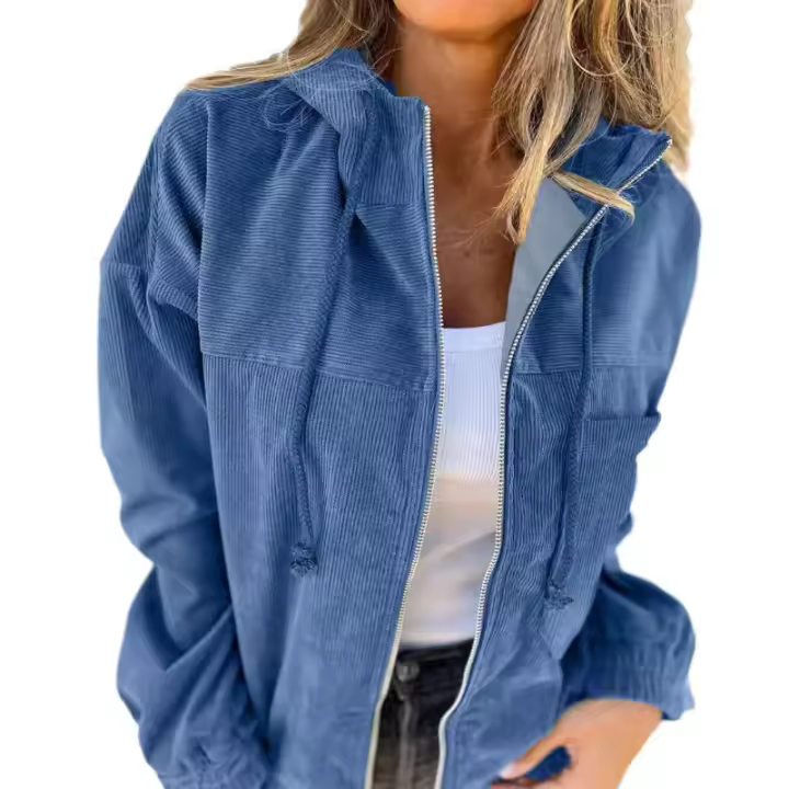 Chaqueta casual con capucha para mujer, otoño. - 1