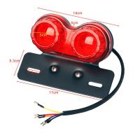 Luz trasera de motocicleta con soporte de matrícula, lámpara de marcha integrada, freno y señal de giro, 40-LED, 40W, para Harly, Street Bike, Cruiser, Chopper, Rojo - details 2