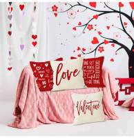 Funda de almohada con estampado de letras del Día de San Valentín, funda de almohada con estampado de línea de amor, decoración festiva para sofá y fiesta - details 5