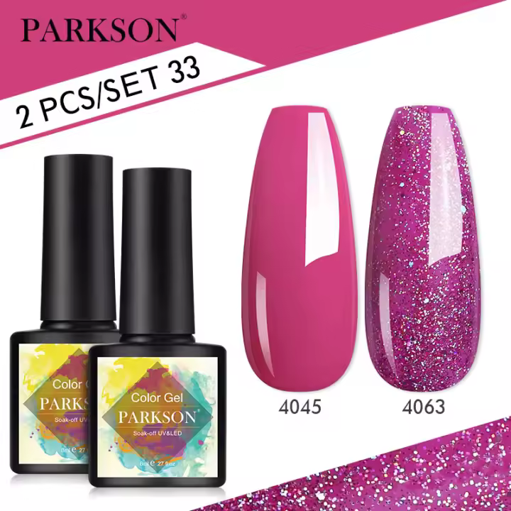 Parkson-Juego de esmaltes en Gel para uñas, barniz híbrido semipermanente para manicura, lámpara UV, 2 unidades por Set - 1