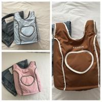 Bordado de letras amor chaleco mochila Nylon gran capacidad estudiantes bolso escolar bolsa de almacenamiento bolso de hombro mochilas - details 0