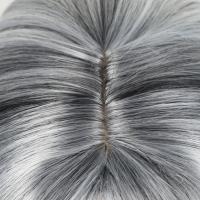 Pelucas en capas ombré gris oscuro con flequillo, extensión de cabello, peluca Bob en capas recta falsa, cabello sintético corto transpirable destacado - details 11
