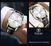 Reloj de Pulsera de Cuero de Alta Calidad TAXAU para Hombres Dual Calendario Clásico Luminoso - details 3