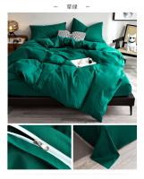 Juego de Ropa de Cama de Alta Calidad Amigable con la Piel en Negro Funda de Edredón Individual y Doble King Size Estilo Sólido - details 14