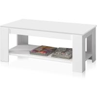 Mesa Centro con Revistero Elegante Acabado en Blanco Artik Medidas: 102 cm (Largo) x 43/54 cm (Alto) x 50 cm (Fondo) - details 6