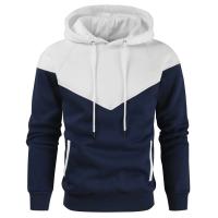 Sudadera con capucha de retales para hombre, ropa informal holgada de lana, ropa de calle cálida, moda masculina, prendas de vestir deportivas de otoño e invierno - details 30