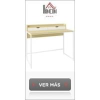 Escritorio Plegable Mesa de Escritorio Plegable con Estante Abierto Escritorio Pequeño para Estudio Hogar Oficina 86x66x82 cm Natural - details 6
