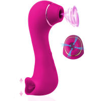 Estimulador del clítoris de pulso de aire de gusano de doble placer y vibrador para lamer la lengua, lamer el clítoris, chupar el clítoris, tecnología de onda de presión, impermeable, recargable, juguete sexual para mujeres - details 8