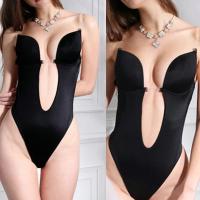 Bodysuit Invisible Para Mujer Shaper De Tanga Con Corset Plunge Padded Push up Sin Costuras Control Medio Material Poliéster Y Elástico - details 16