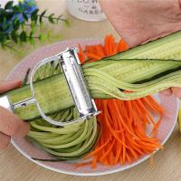 Pelador de frutas y verduras de doble cabezal, rallador multifunción de acero inoxidable, accesorio de cocina, pepino en juliana, patata y zanahoria - details 3