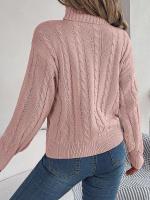 Suéter de punto de cuello alto para mujer, jersey de manga larga, Tops de moda, blusa de punto, novedad de otoño e invierno, 2023 - details 5