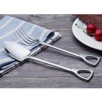 Juego de Cucharas de Acero Inoxidable 2pcs Forma de Pala Creativa para Tables y Desertos - details 6