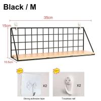 Estantes montados no perforados, perchas de madera para salón, cestas de iluminación para dormitorio, decoraciones de pared, organizadores - details 14
