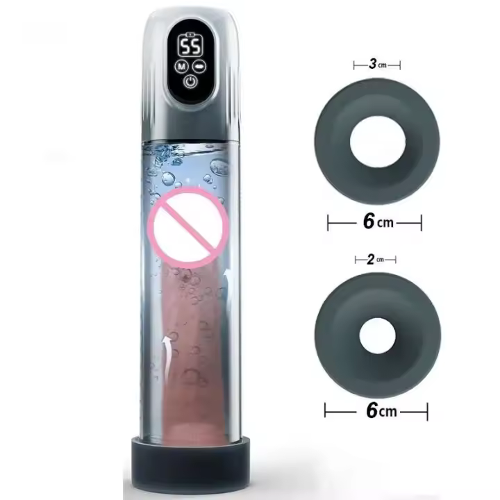 Leten nuevo LCD agrandamiento eléctrico extender entrenador chupando masturbadores masculinos taza pene bomba juguetes sexuales para hombres - 1