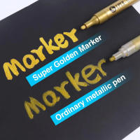 Marcador de color metálico súper dorado, 12/18 Farben funkelnde metallische Glitzermarker, acrílico-Farbstifte für Felsmalerei, Glas - details 2
