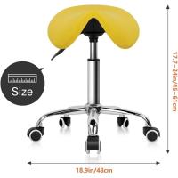 Taburete con Ruedas Silla Trabajo Altura Ajustable Giratorio Taburete de Oficina con Asiento de Silla de Montar Negro - details 9