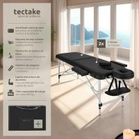 Silla de Masaje Profesional Camilla Plegable Fisioterapia, Quiromasaje, Tatuajes, Reiki, Ajustable en Altura, 2 Zonas, con Bolsa de Transporte Negro - details 2
